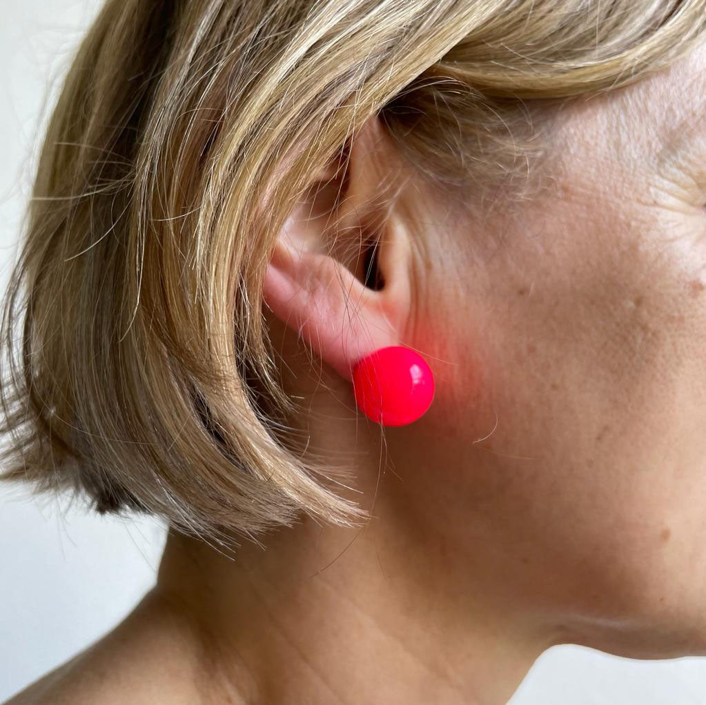Hot pink orb earrings