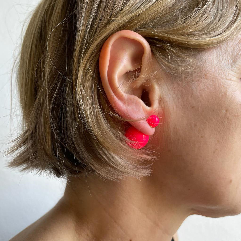 Hot pink orb earrings