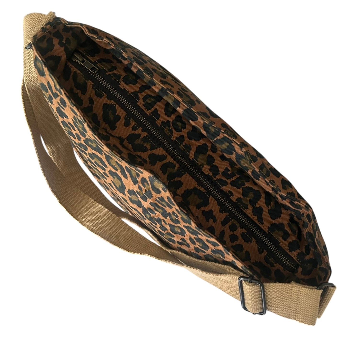 Portland messenger bag - brown leopard print
