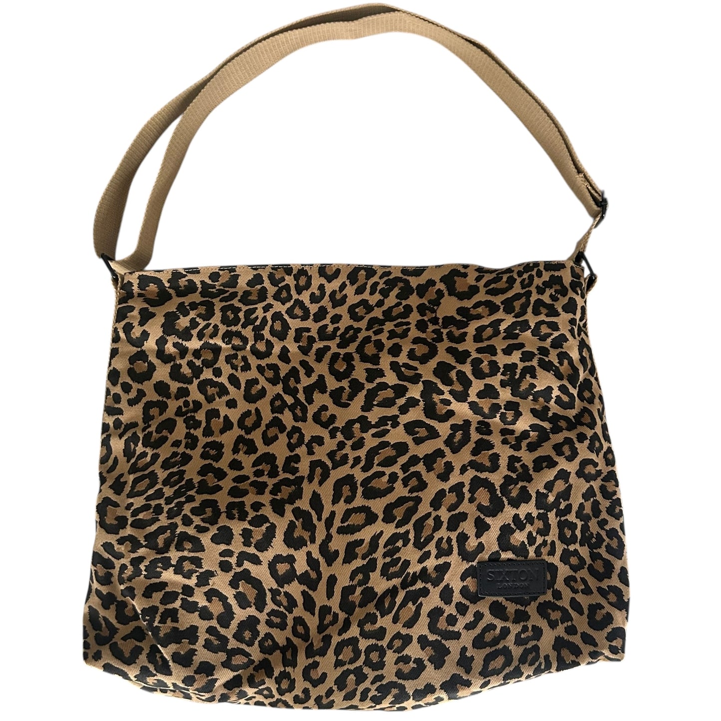 Portland messenger bag - sand leopard print