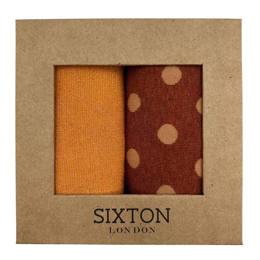 Porto rust and Tokyo cantaloupe sock box duo