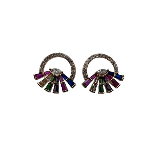 Rainbow wheel earrings