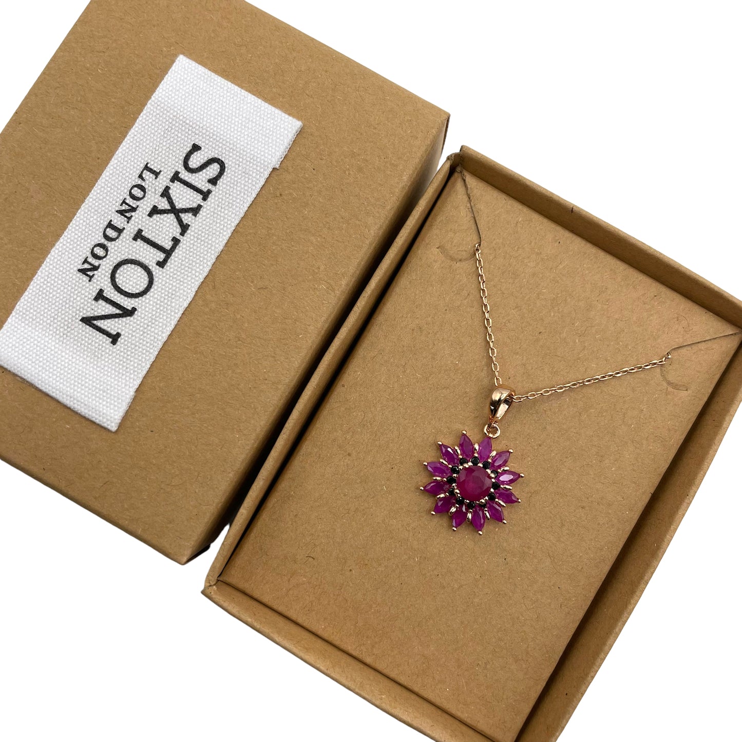 Ruby flower necklace
