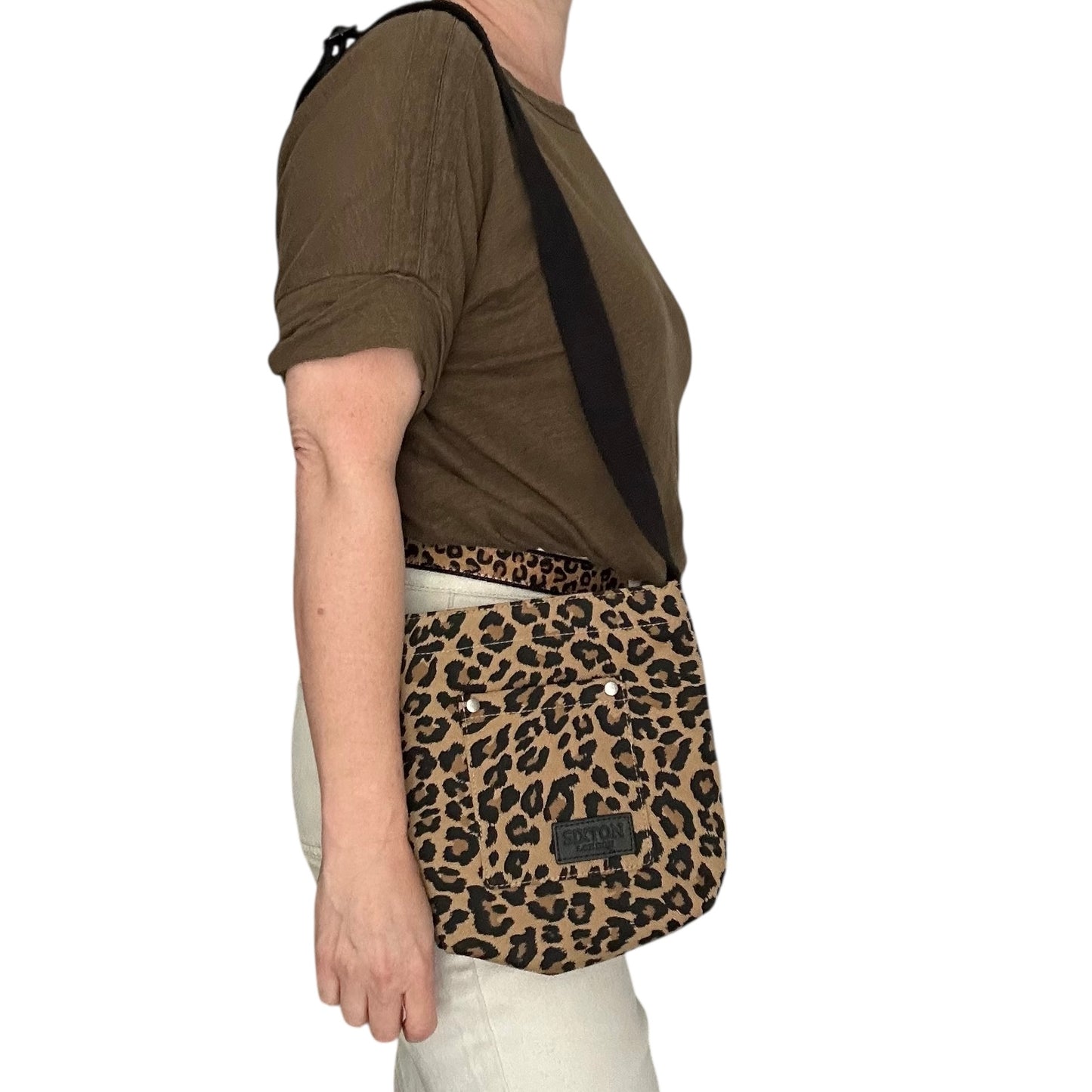 Lisbon city bag - sand leopard print