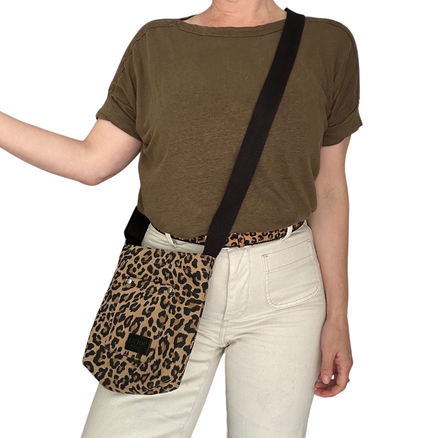 Lisbon city bag - sand leopard print