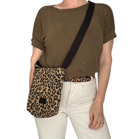 Lisbon city bag - sand leopard print