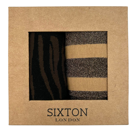 Brown Savannah & Sand Berlin sock box duo