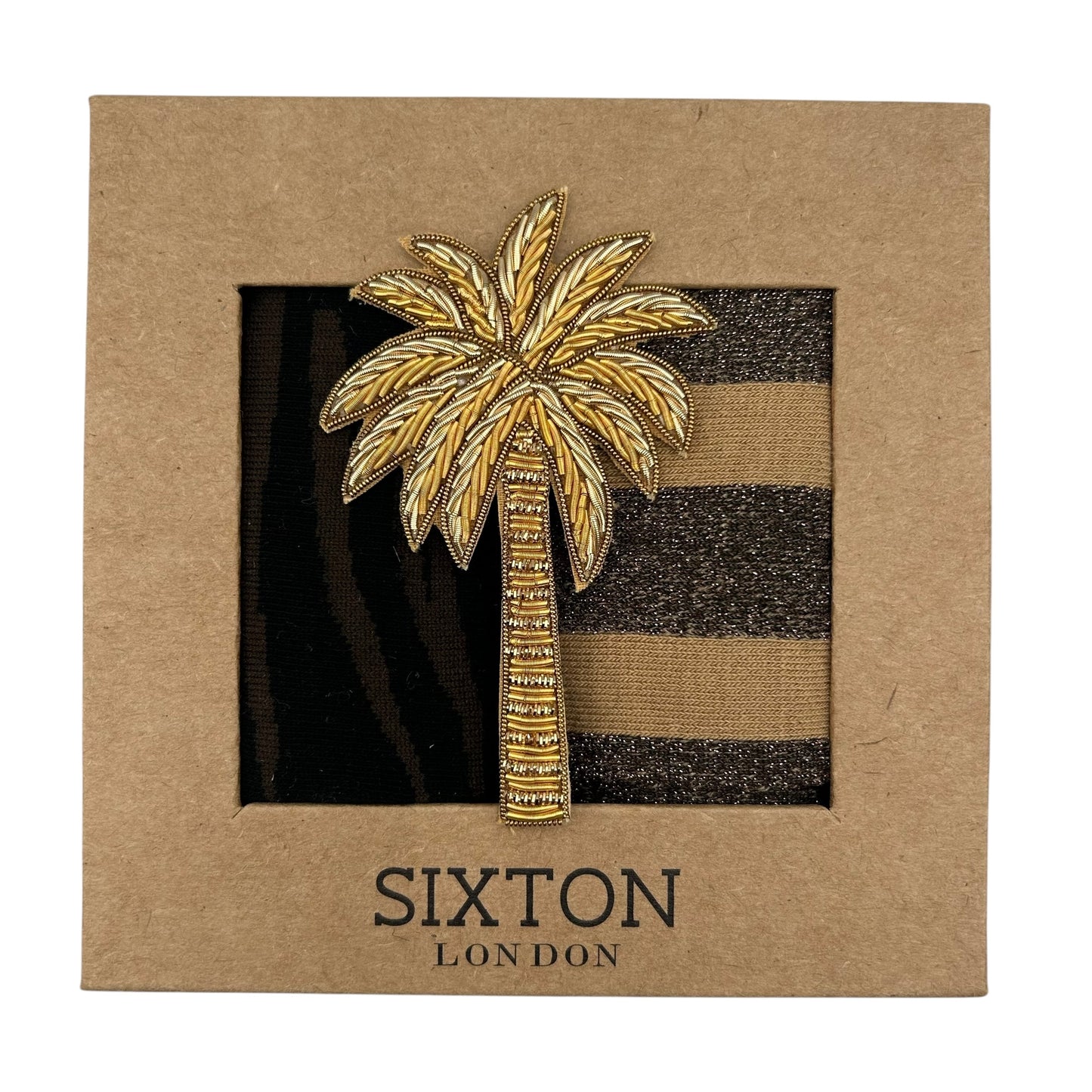 Savannah Brown & Berlin sock box duo with embroidered brooch