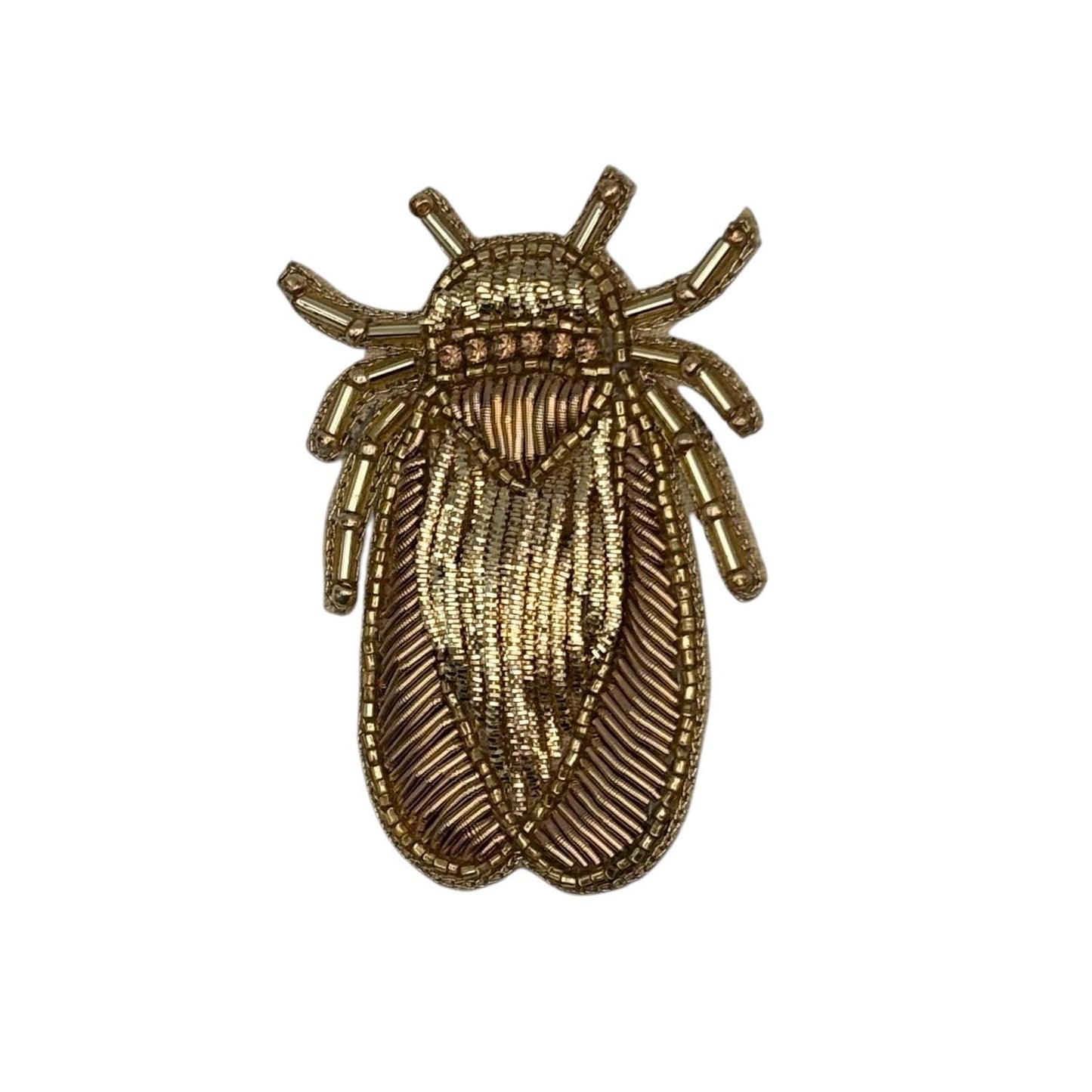 Scarab Beetle embroidered brooch / pin