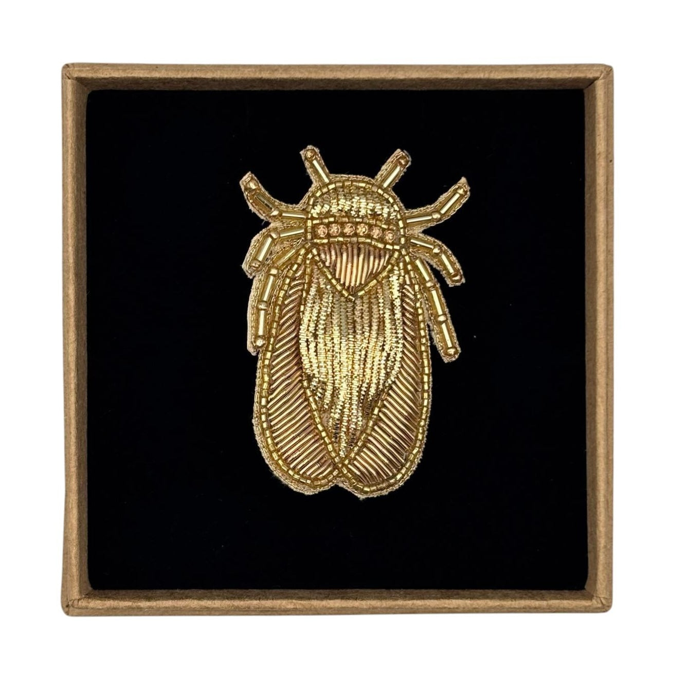 Scarab Beetle embroidered brooch / pin