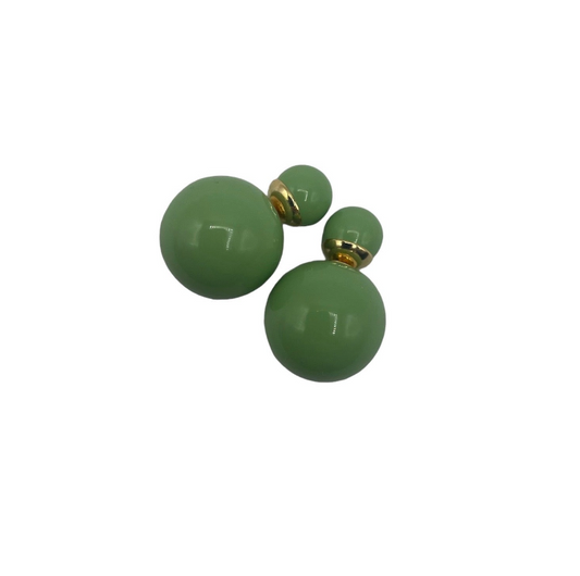 Green orb earrings