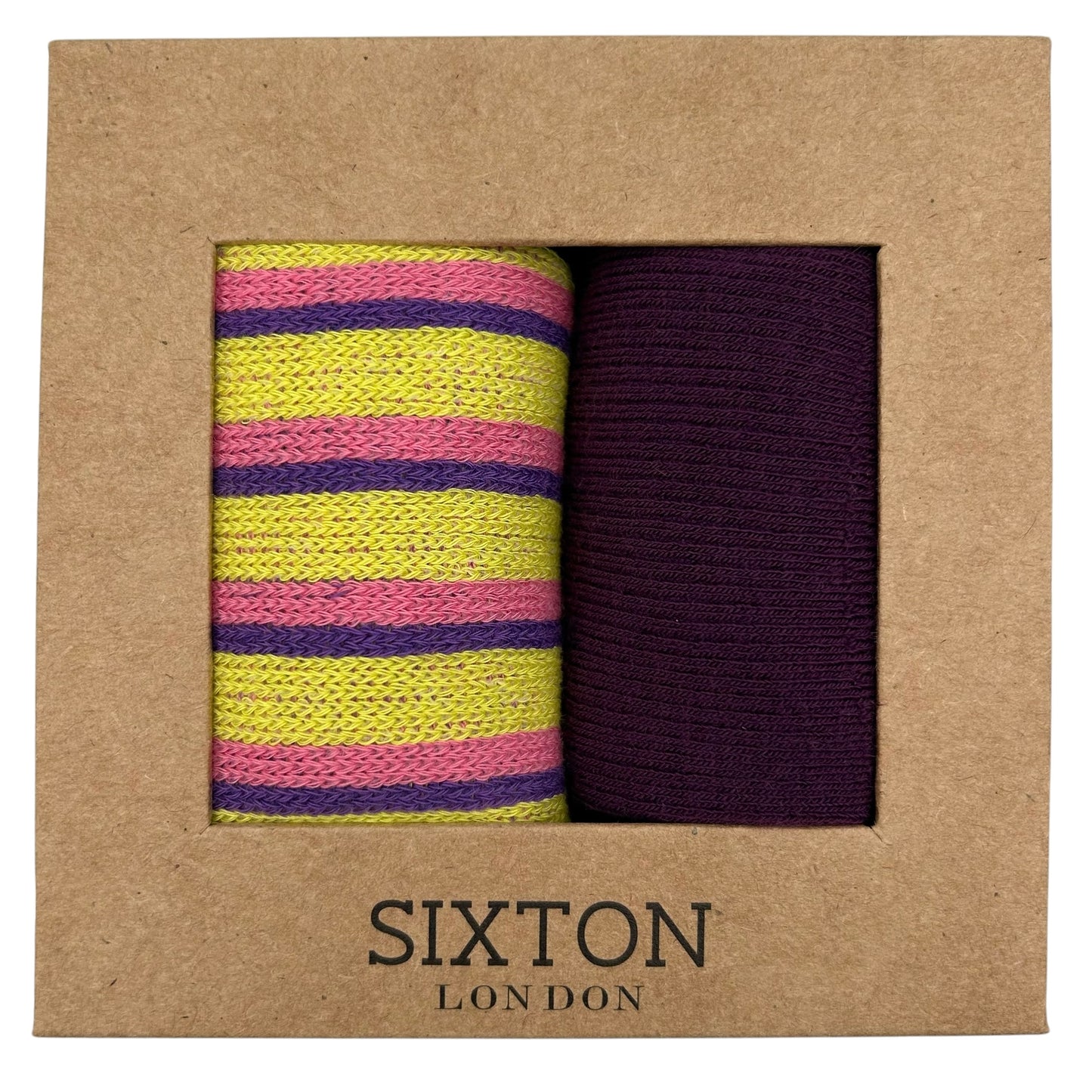 Seoul & Barcelona purple sock box duo