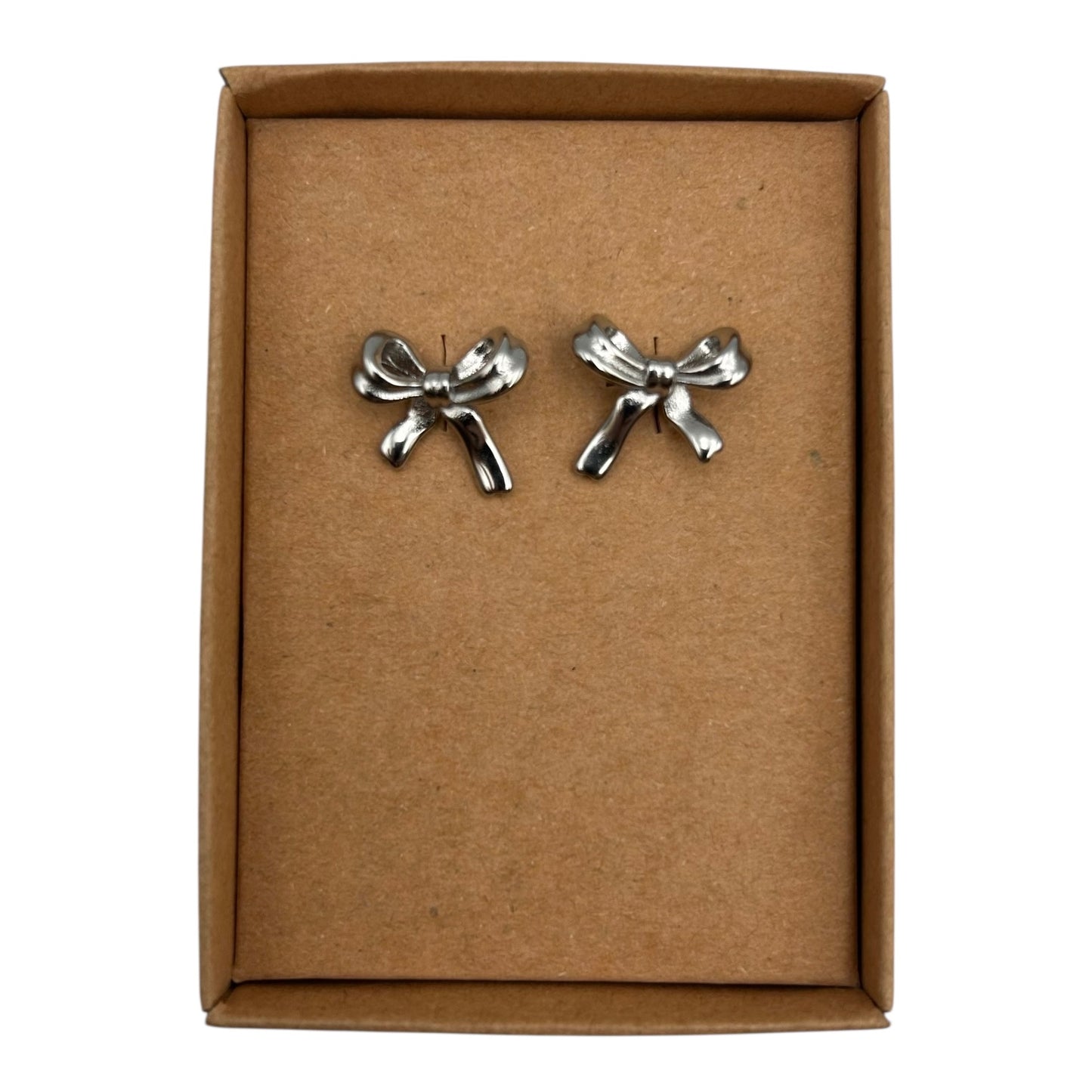 Silver Bow earrings