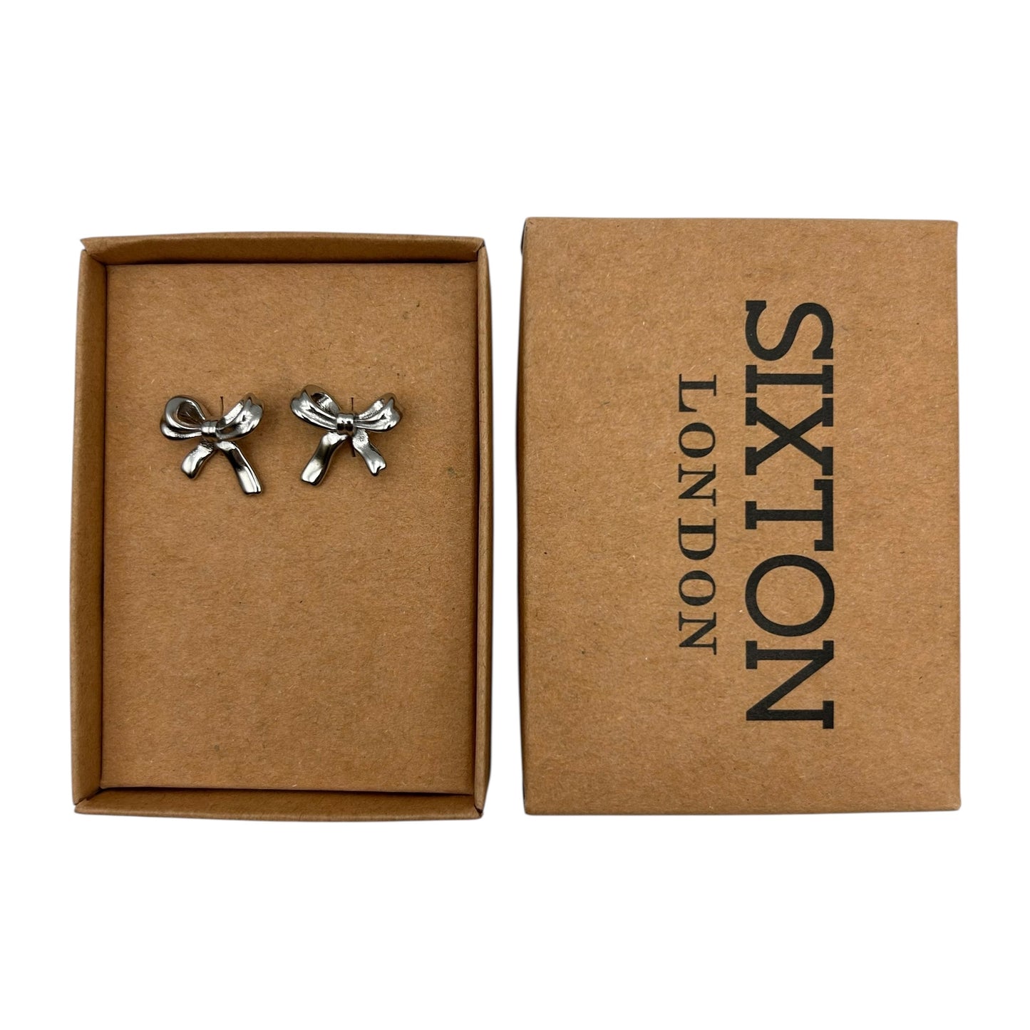 Silver Bow earrings