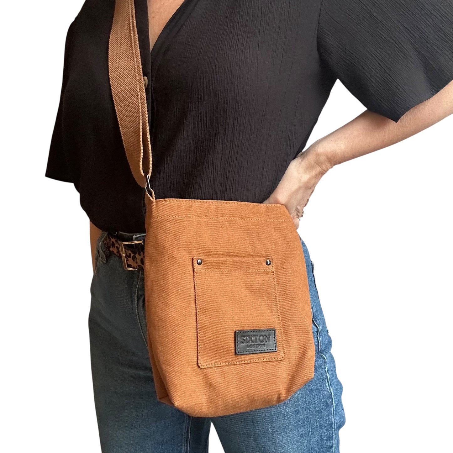 Lisbon city bag - Brown cotton canvas