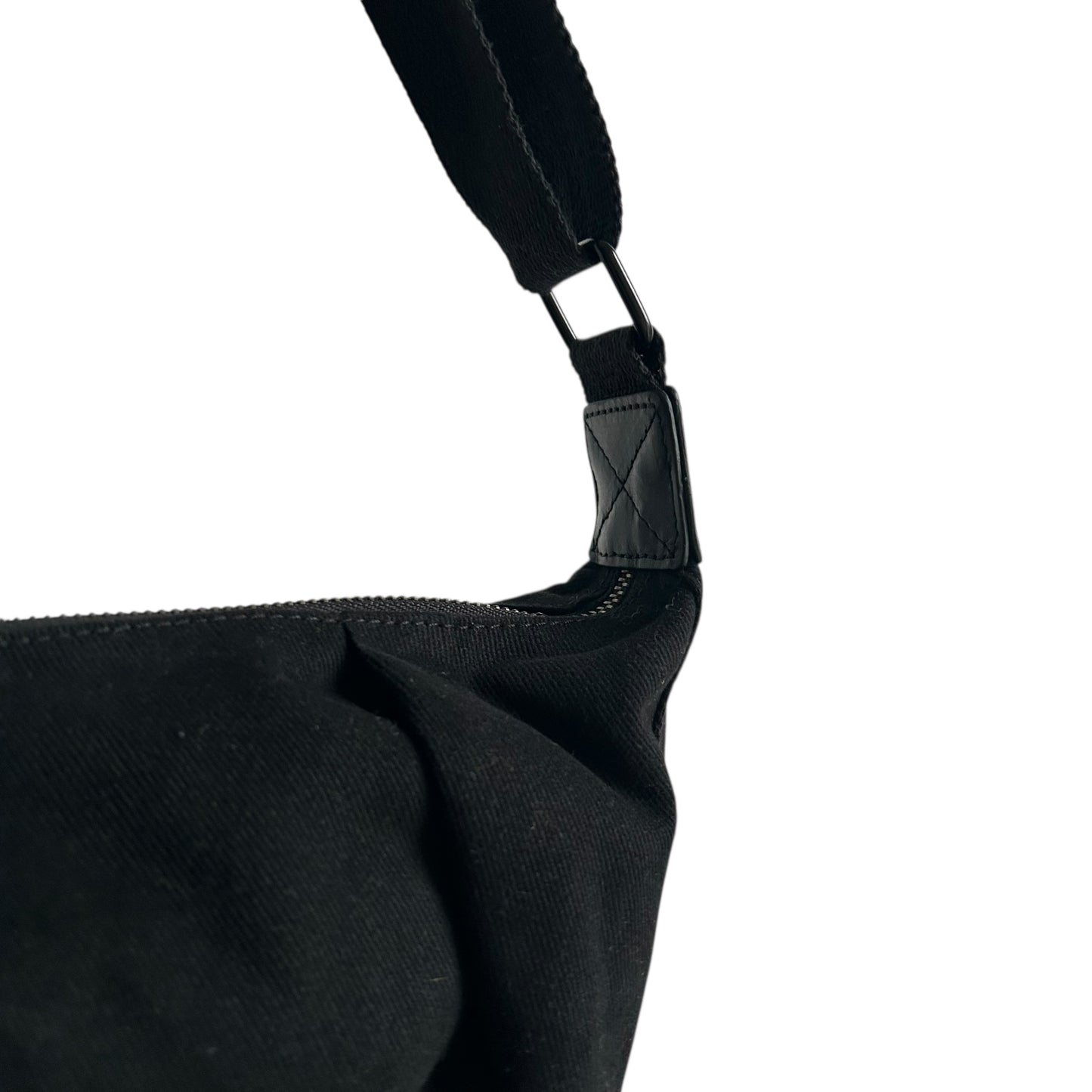 Brixton cross body sling bag - Black cotton canvas - small