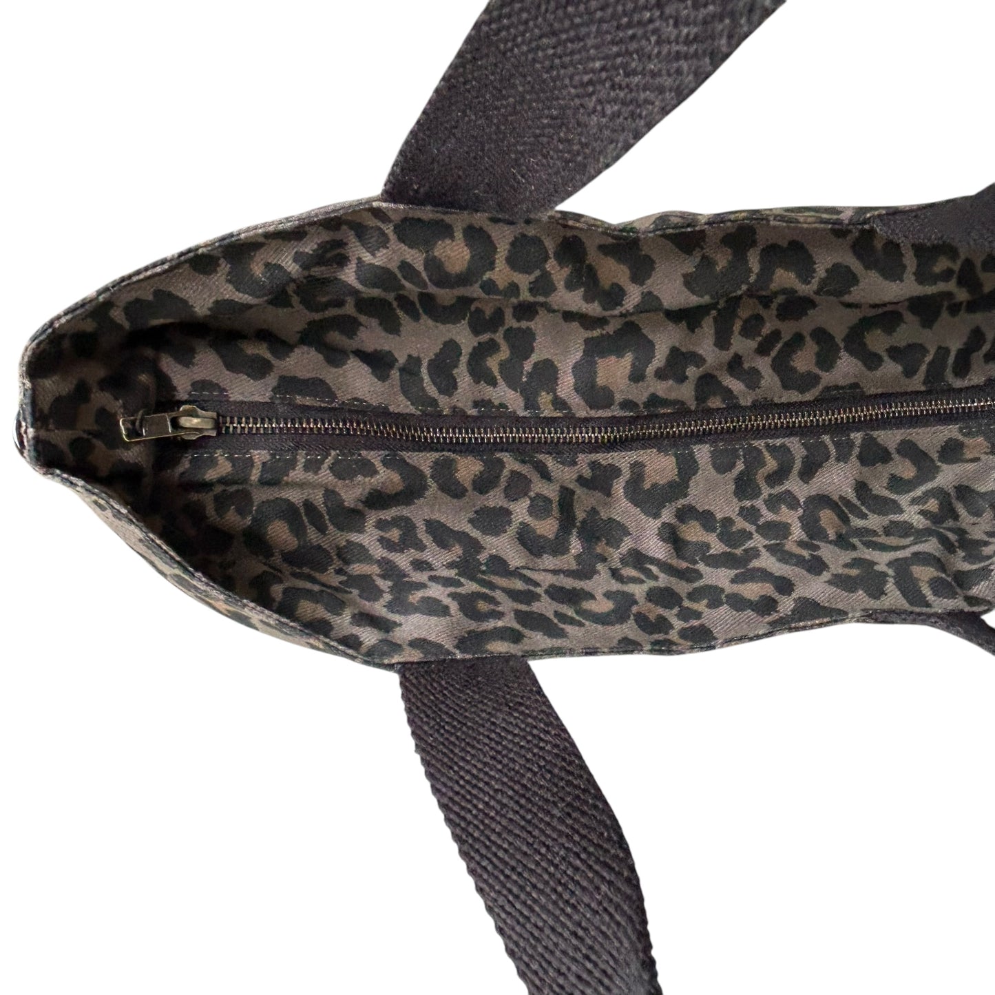 Grey Leopard print tote bag - small