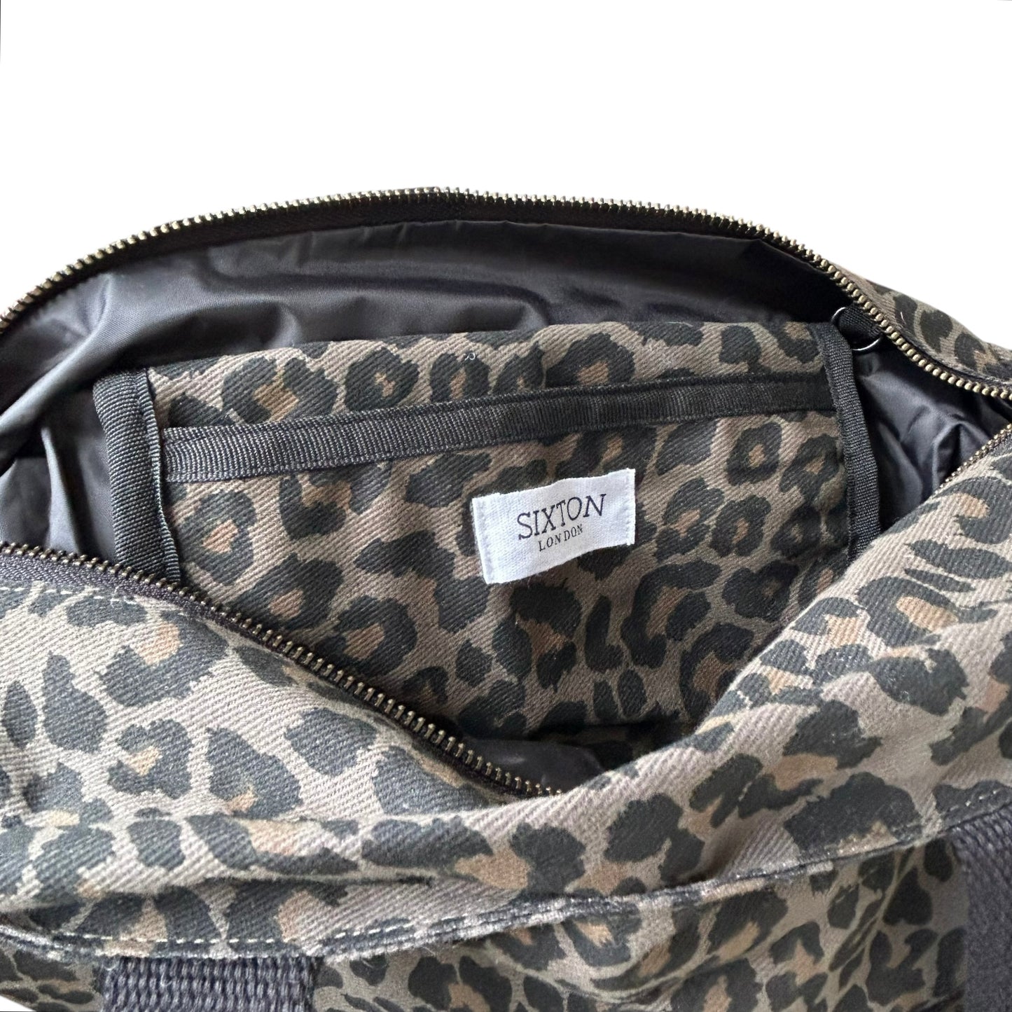 Grey Leopard print tote bag - small