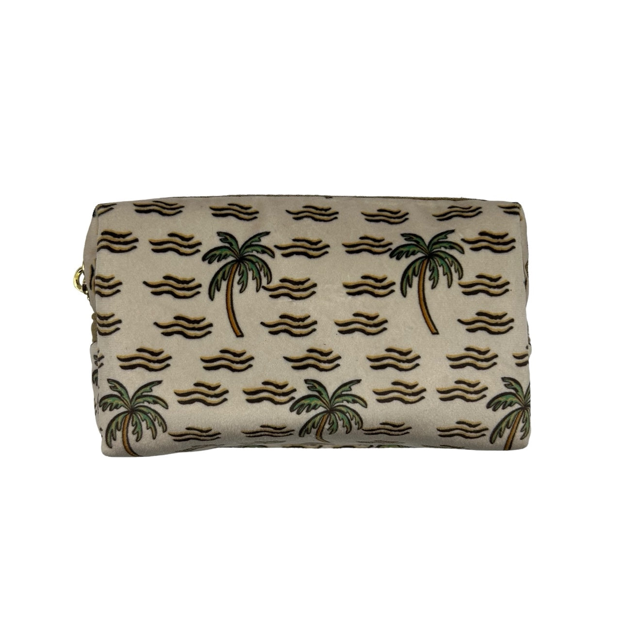 Sand palm tree make-up bag - recycled velvet, large and small