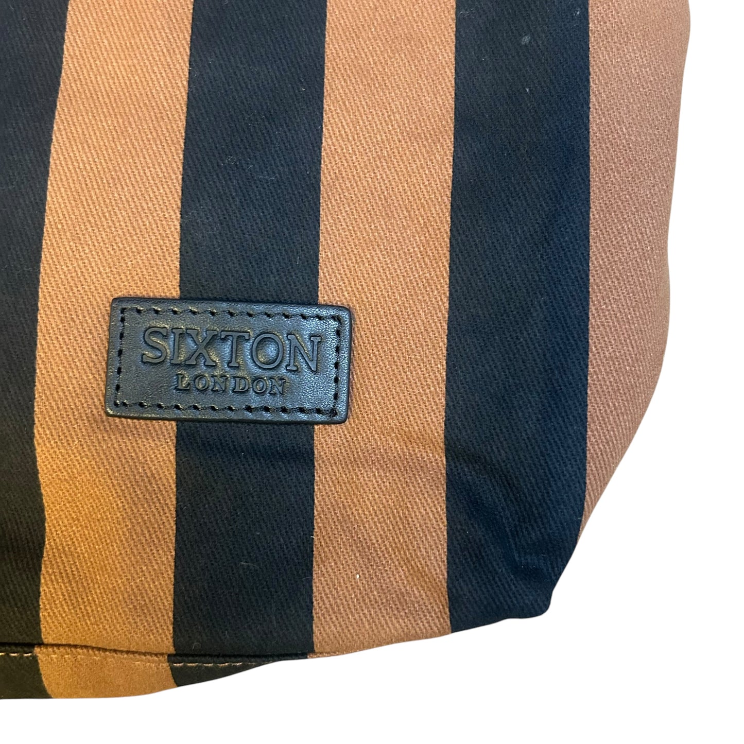 Striped brown & black tote bag - small