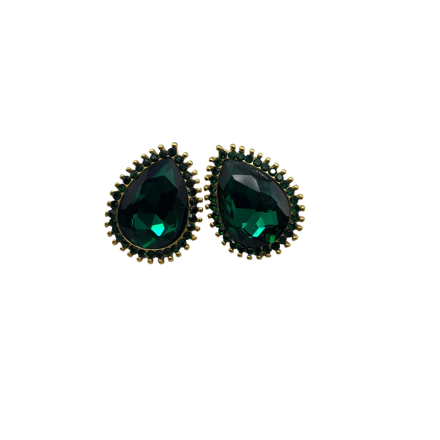 Emerald statement earrings