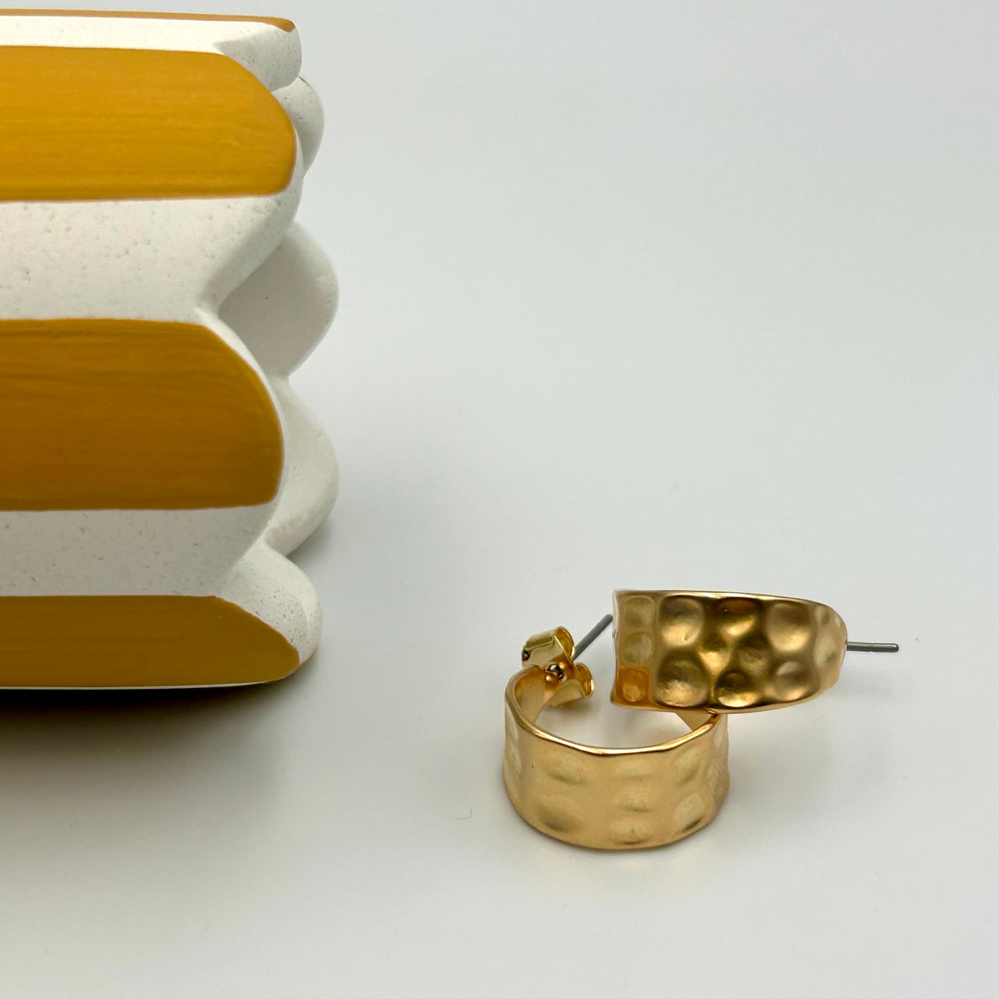 Textured Matte Open hoop earrings