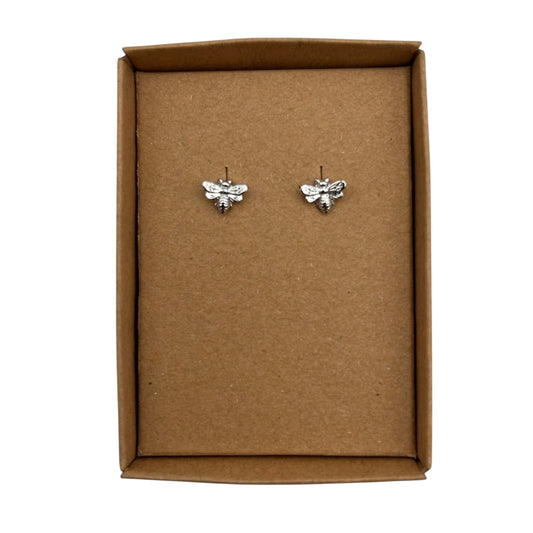 Tiny Bee silver style earrings