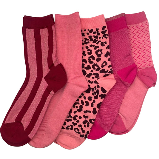 Pink and Red single socks