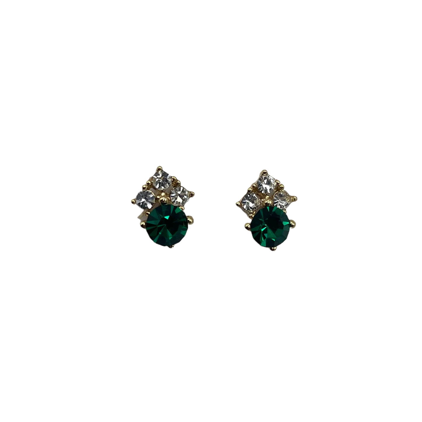 Vintage style emerald stud earrings