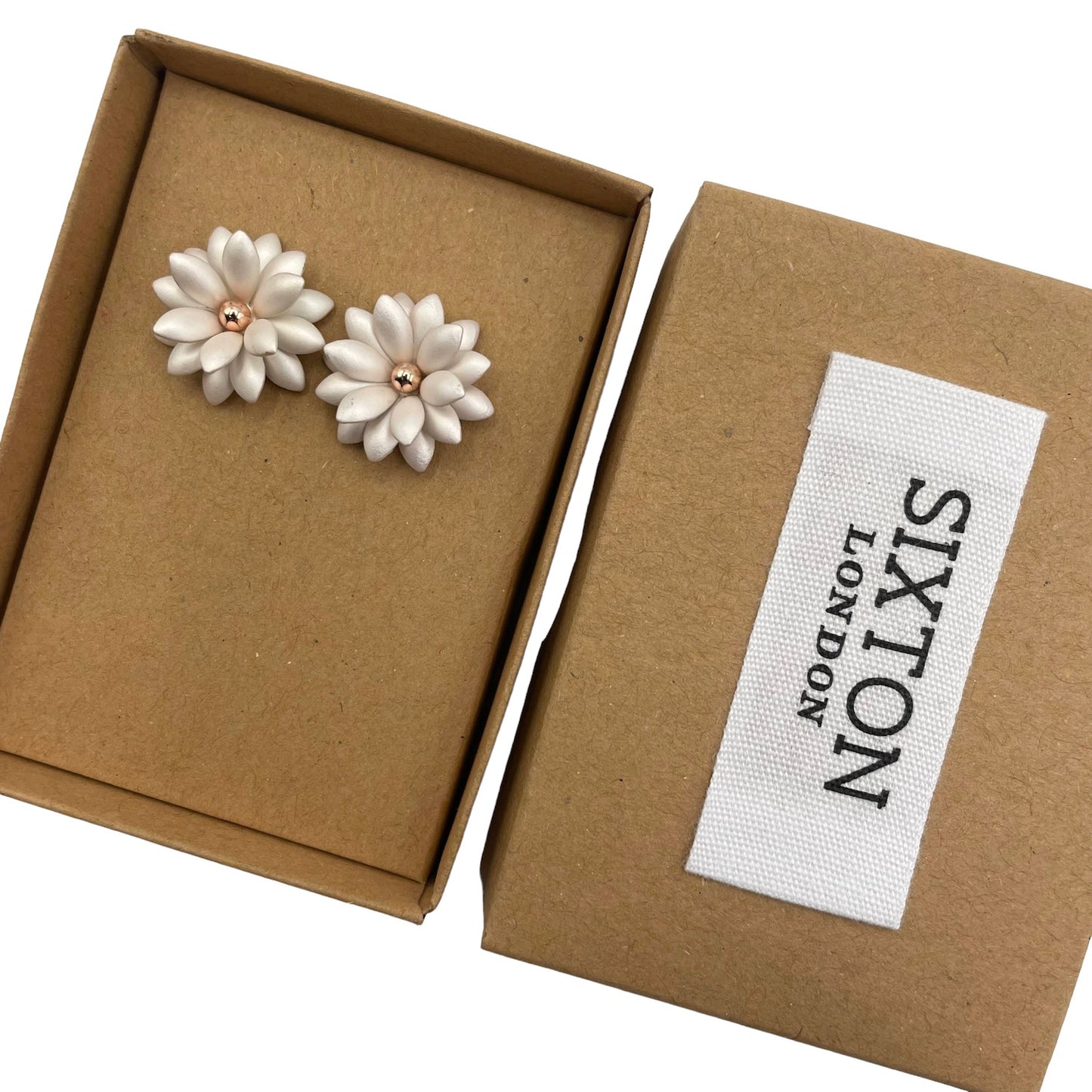 White Flower earrings