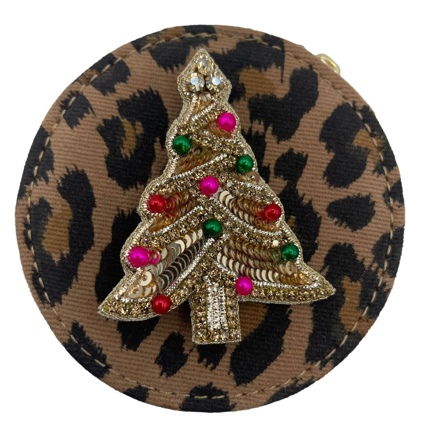 Jewellery travel pot - leopard print - kitsch tree
