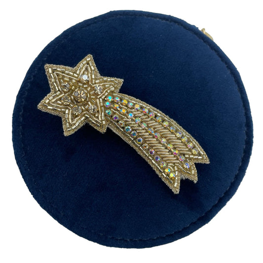 Jewellery travel pot blue - recycled velvet - shooting star