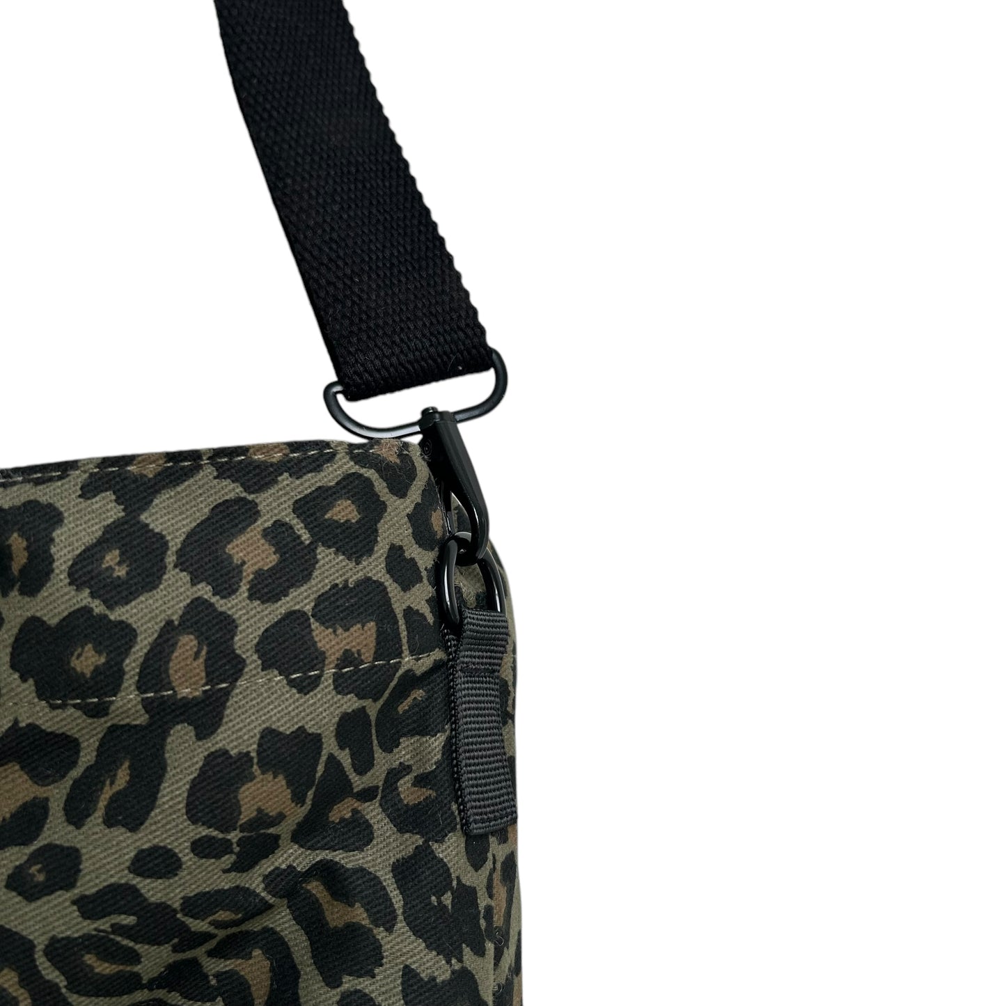 Green Leopard print tote bag - small