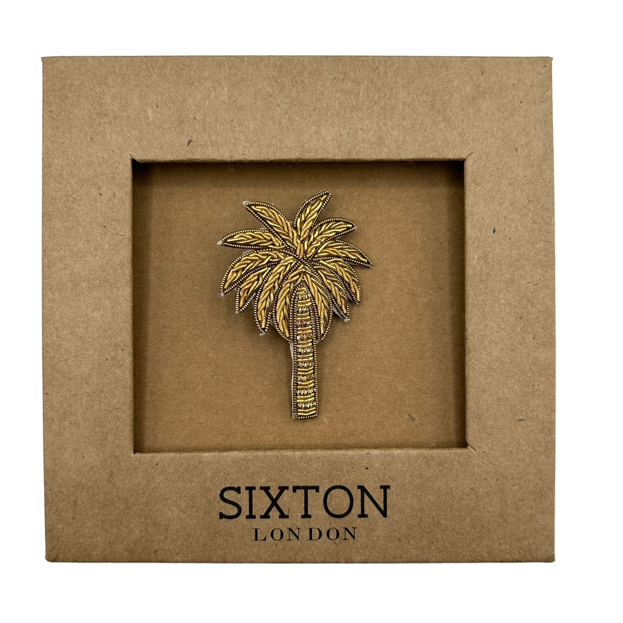 Gold palm tree pin - small