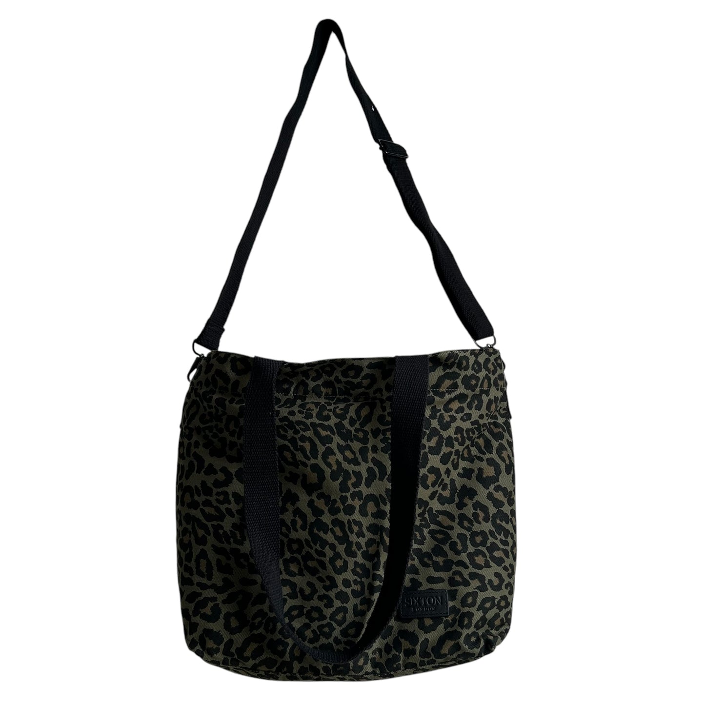 Green Leopard print tote bag - small