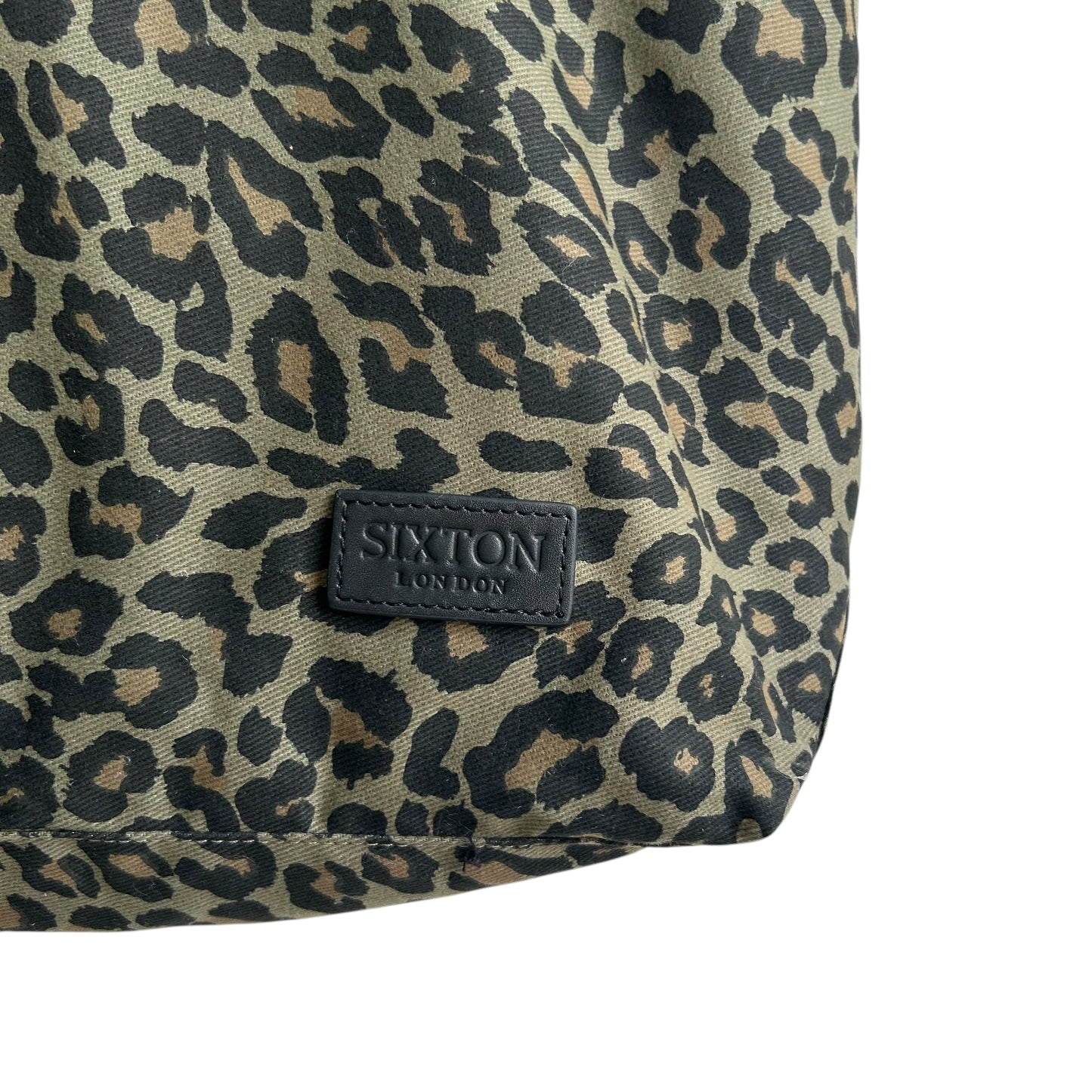 Green Leopard print tote bag - small