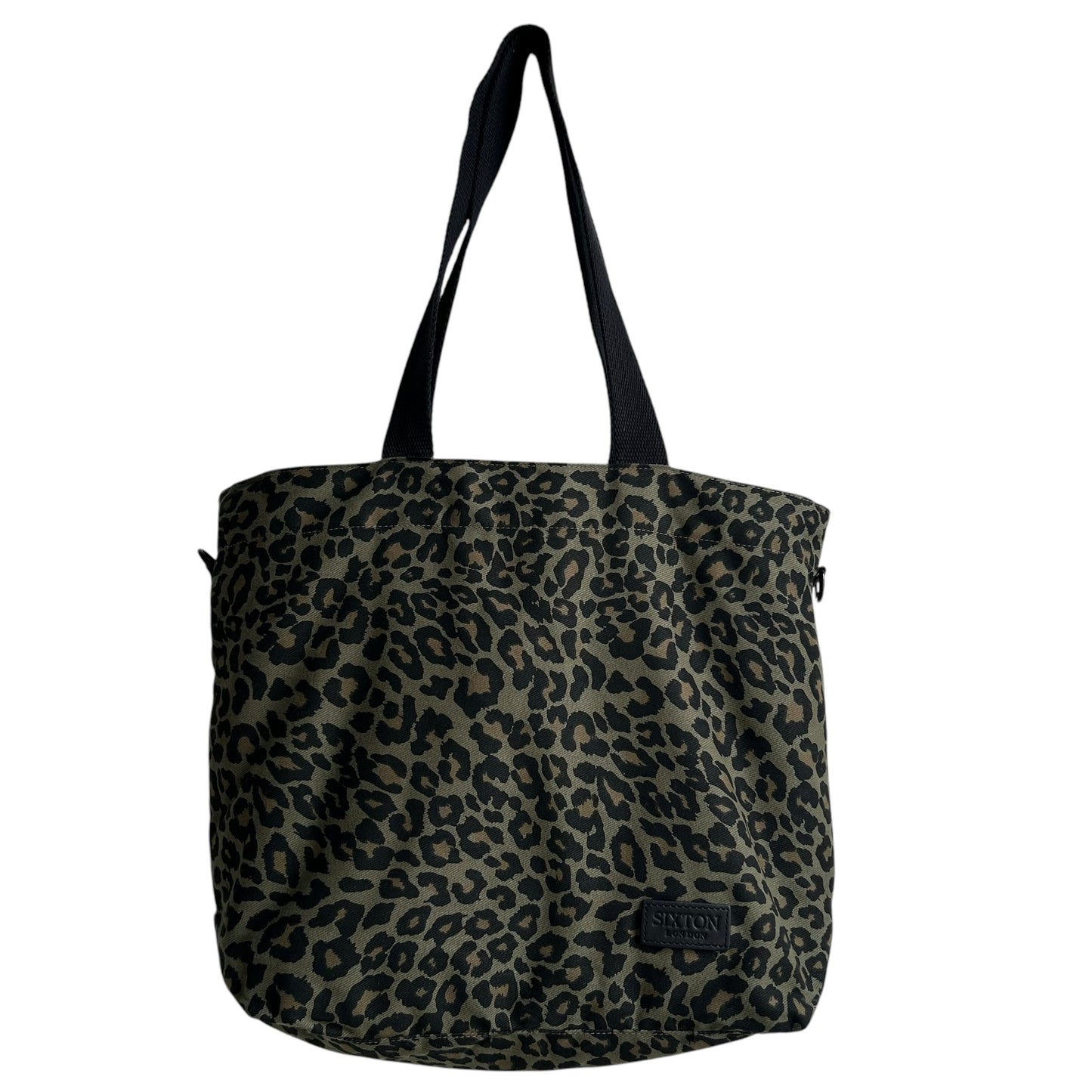 Green Leopard print tote bag - small