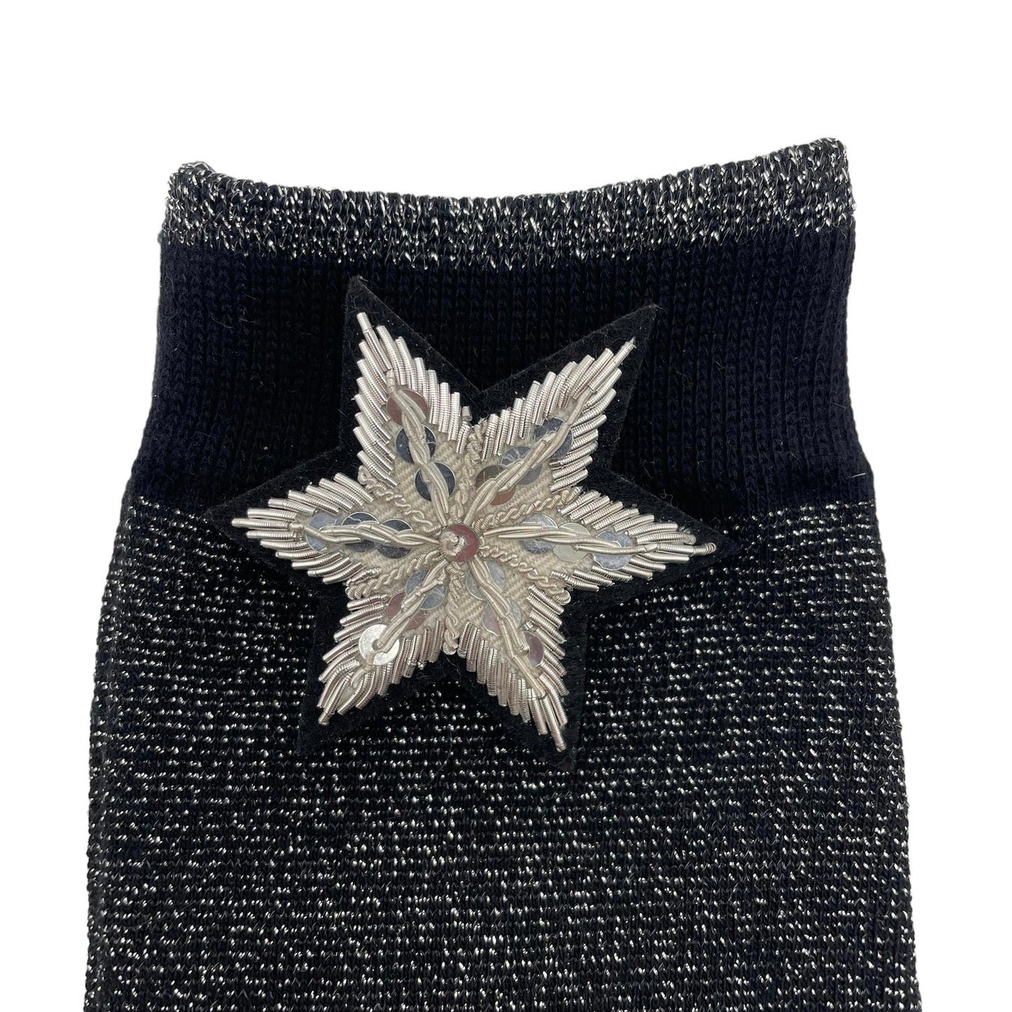 Tokyo socks in black with a sequin star pin