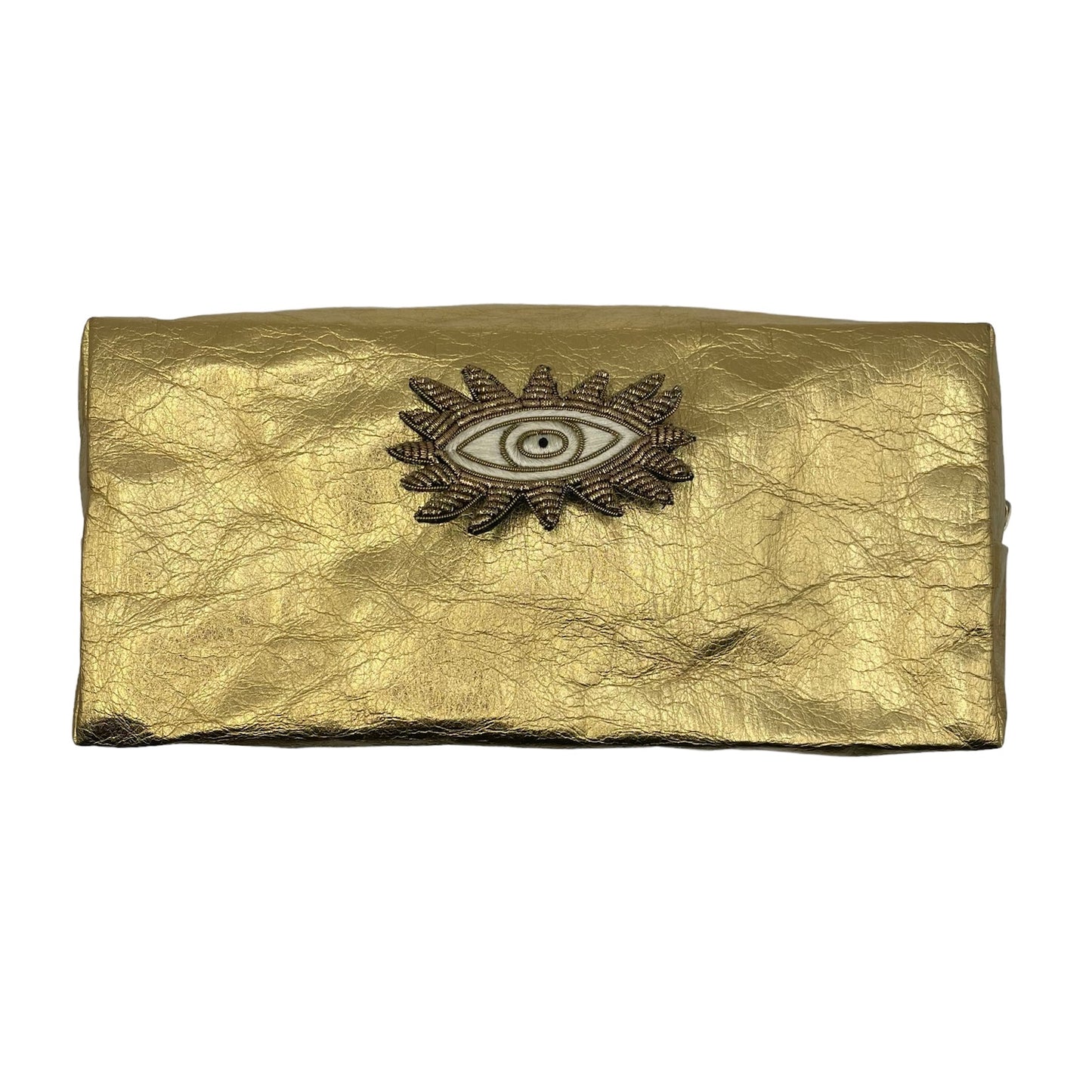 Large gold make up bag