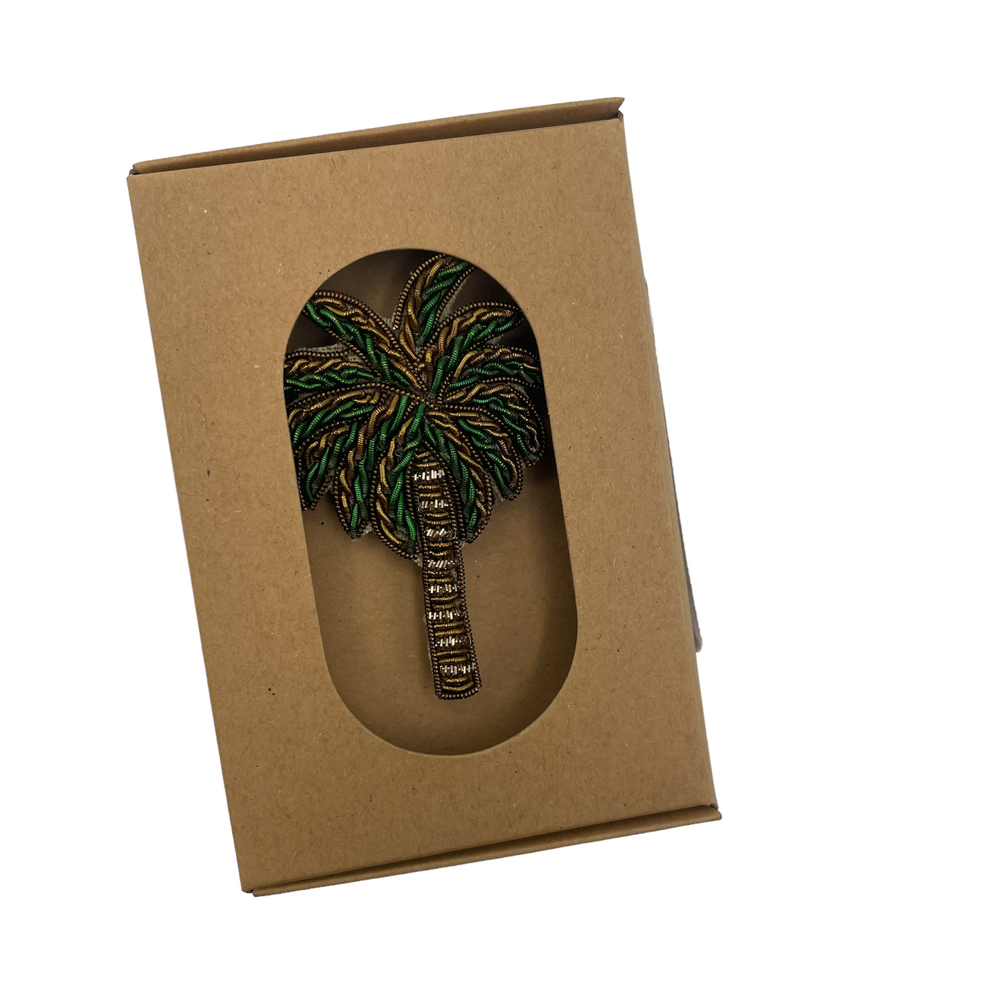 Green palm tree pin - small