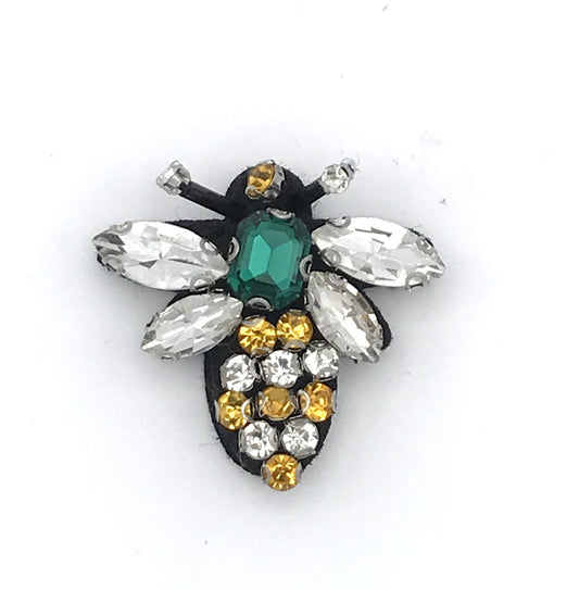 Queen bee pin green - recycled glass