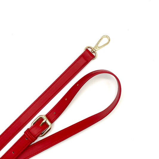 Red vegan leather shoulder strap