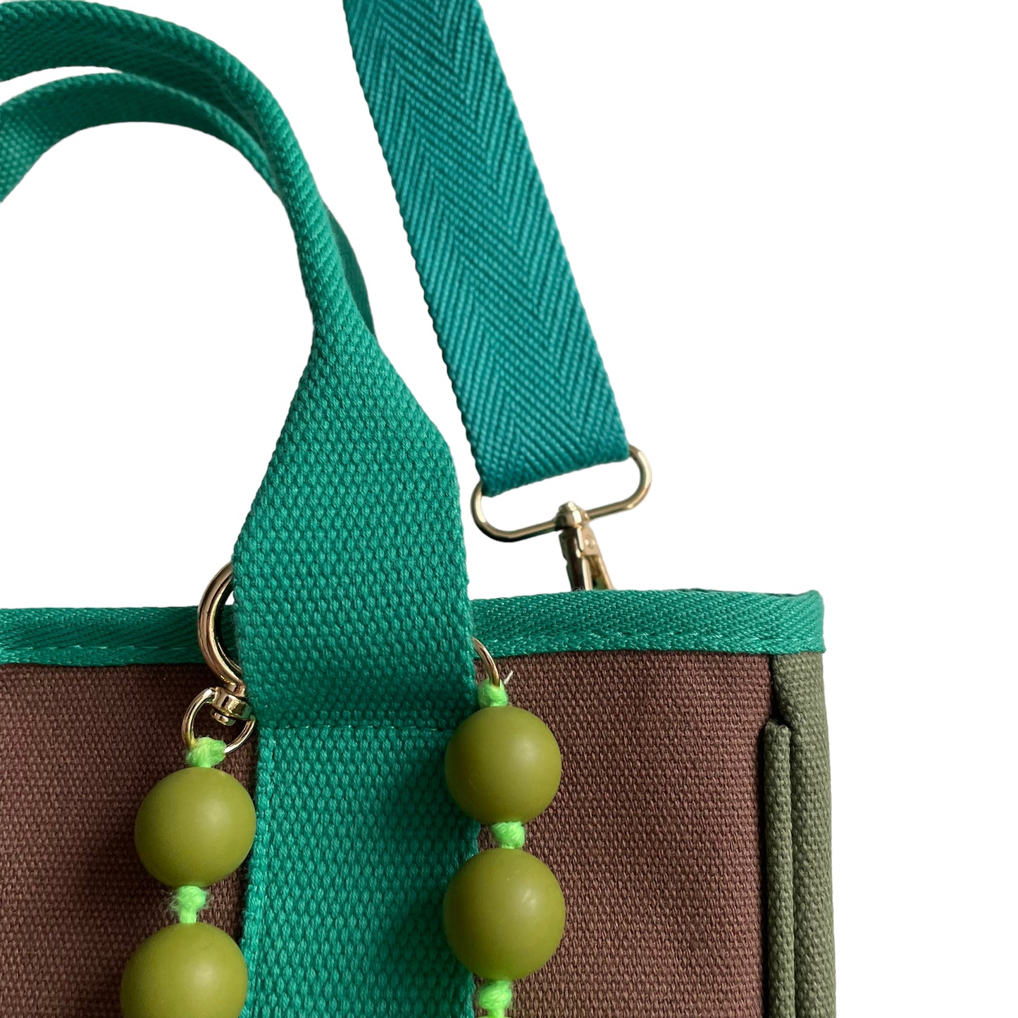 Seoul canvas bag in green & brown